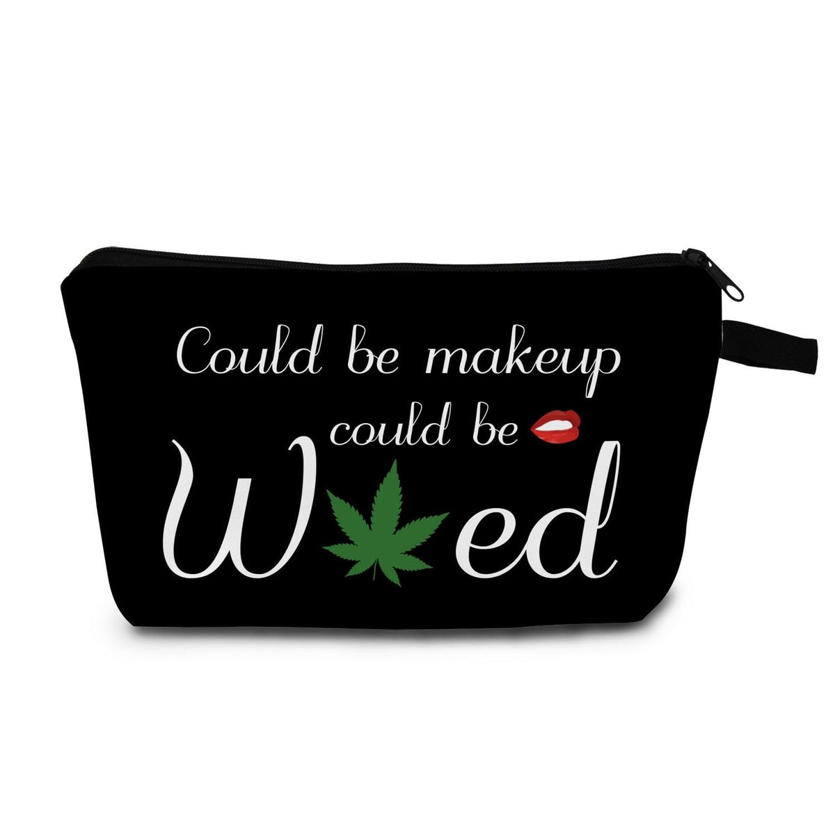 Funny Weed Leaf Makeup Bag - Travel Cosmetic Organizer for Women & Friends