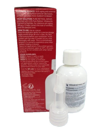Retinol Face Serum for Deep Wrinkles - Vichy Liftactiv Pure 1.01 oz, Pack of 2