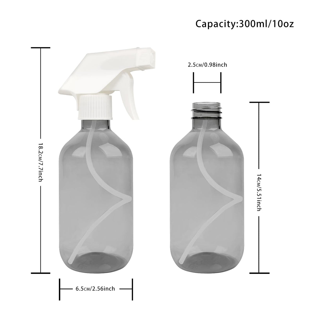 10oz Plastic Spray Bottles with Adjustable Nozzle for Disinfectants & Cleaning