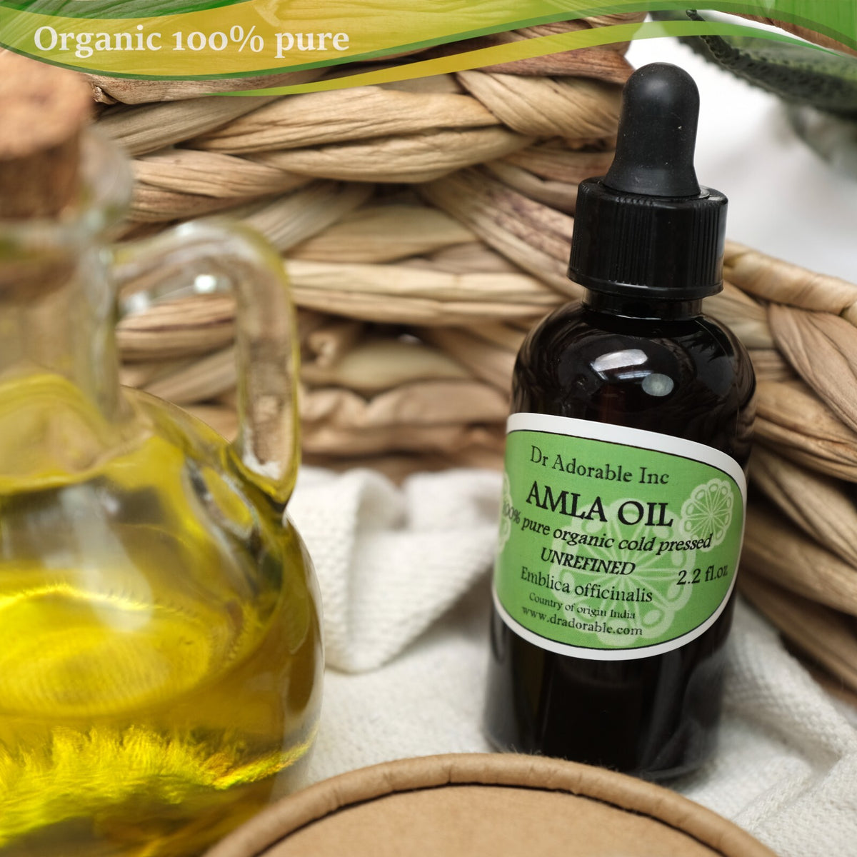 Organic Amla Oil 2 OZ – Cold Pressed Indian Gooseberry for Hair & Skin