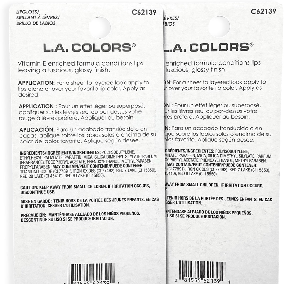 Lip Gloss Set - Moisturizing Shimmer Gloss with Glossy Shine, 2 Pack