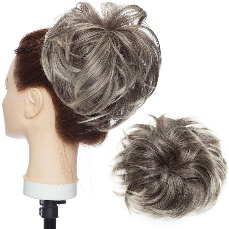 Large Messy Bun Hair Extension - Voluminous Synthetic Ponytail Wrap