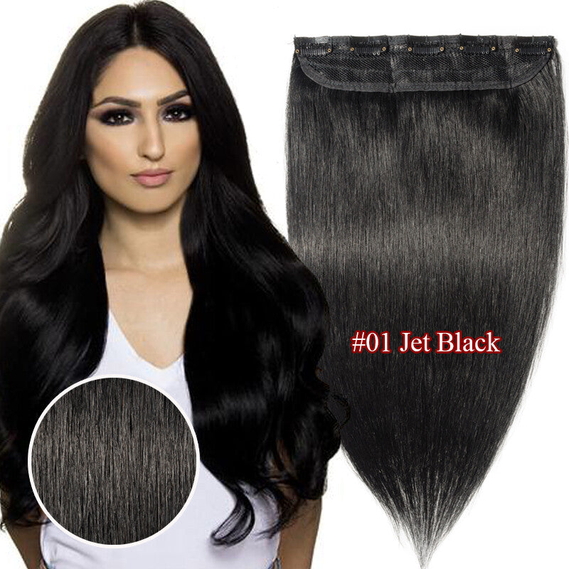Invisible Wavy Clip-In Hair Extensions - Remy Human Hair, Half Head