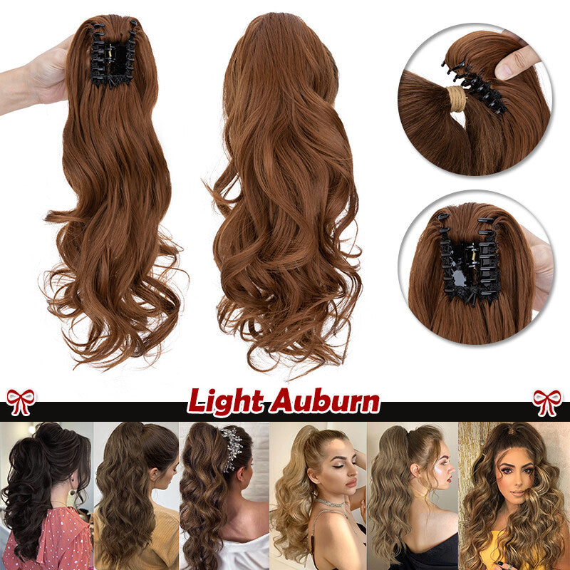 30-Inch Fluffy Ponytail Hair Extension with Claw Clip - Straight & Wave Styles