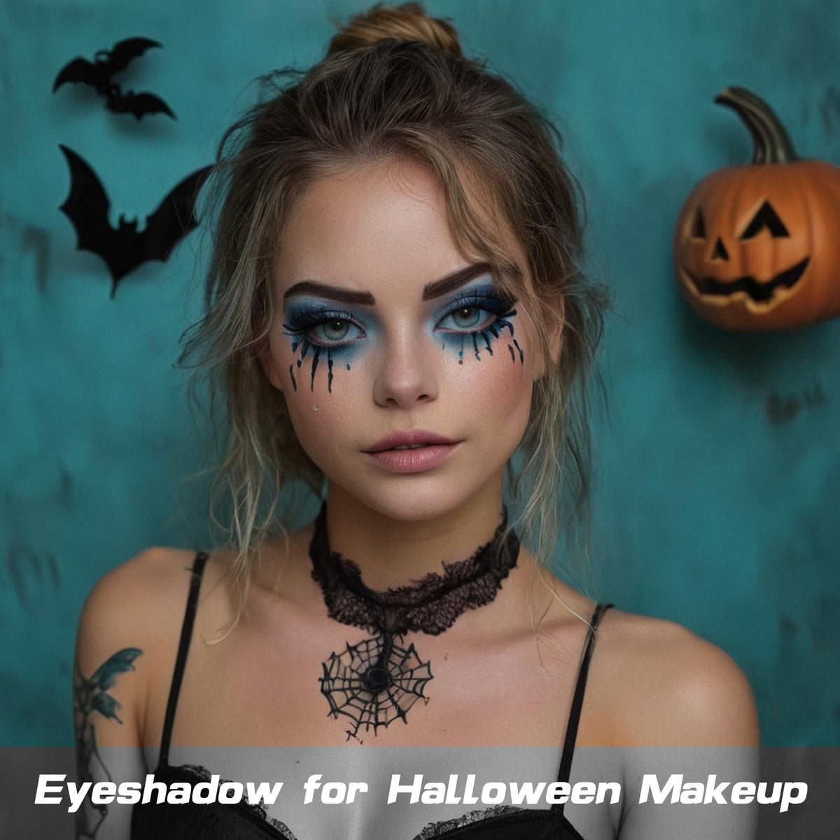 Light Blue Single Eyeshadow with Mirror - Matte Baby Blue Eye Makeup for Halloween