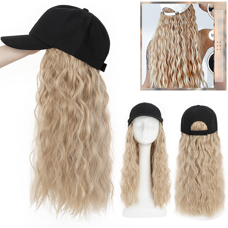 Adjustable Baseball Cap Wig with Hair Piece - Short Long Synthetic Hair