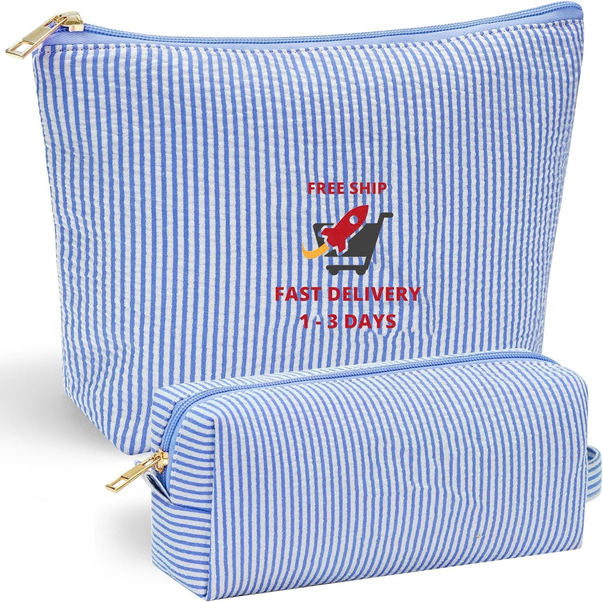 Personalized Initials Makeup Bag - Travel Cosmetic Case for Women and Teens