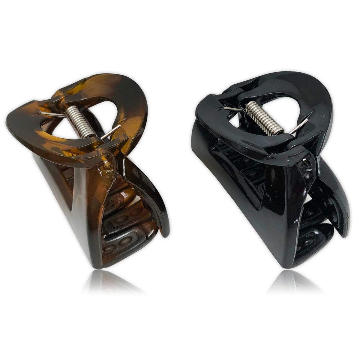 Scunci No-Slip Grip 5.5 cm Jaw Clips, women 2 Count (Pack of 1), Black