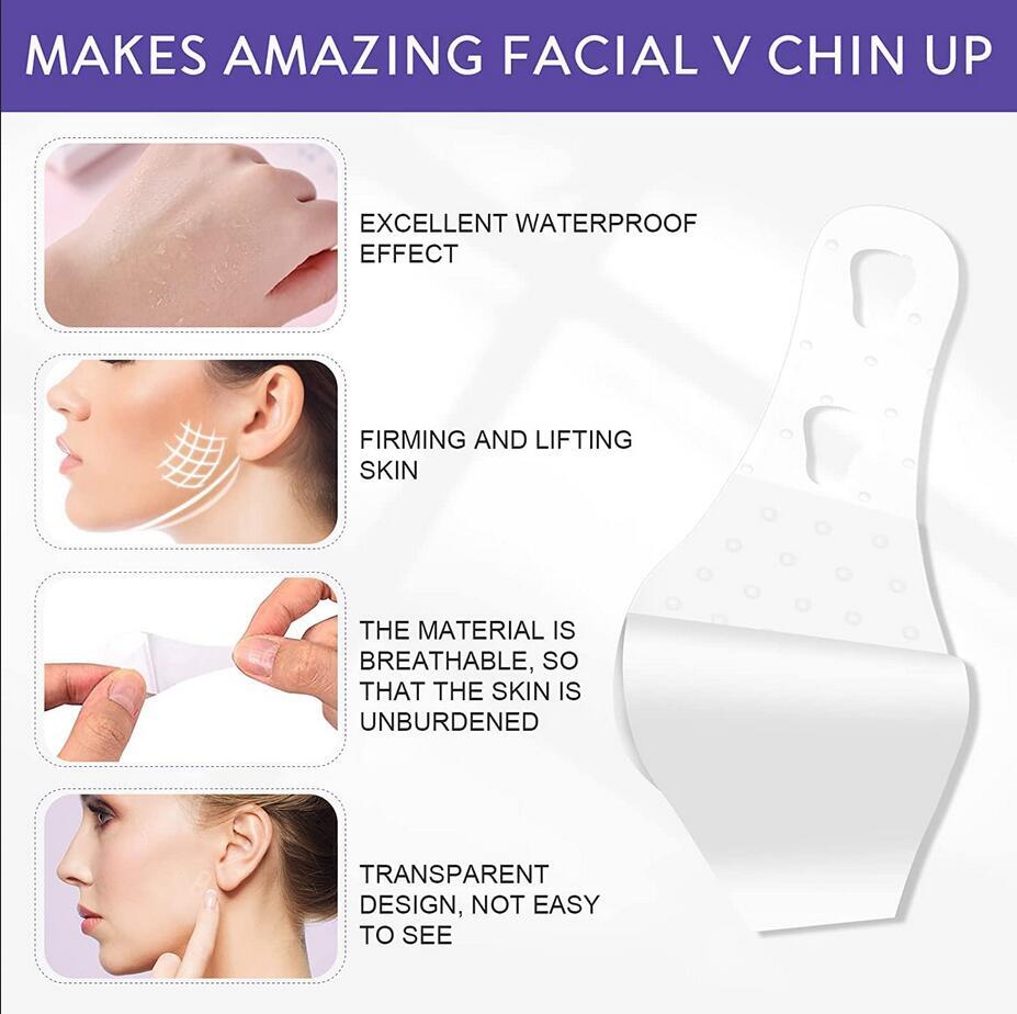 V Shape Face Lift Tape 80pcs Anti-Wrinkle Skin Tightening Invisible Facial Tapes