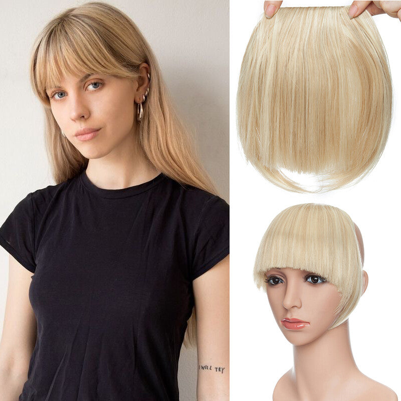 Clip-In Hair Bangs Extensions - Wispy, Natural, 9-inch Styles