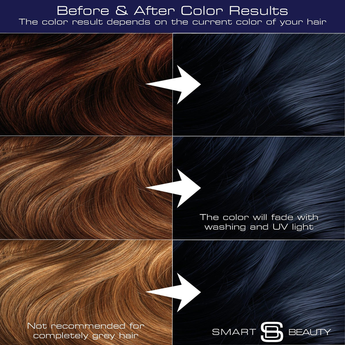 Blue Black Permanent Hair Dye Kit with Vegan Formula - 4.1oz