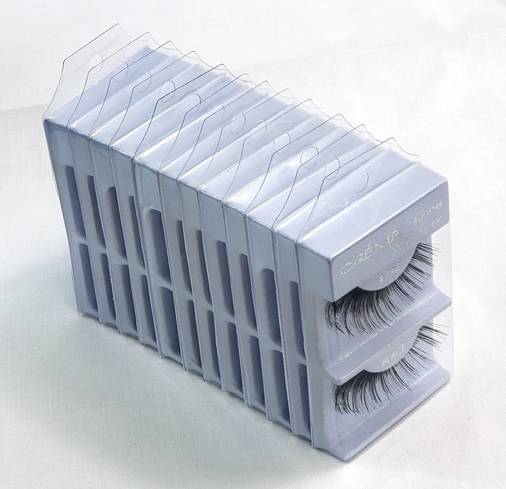 12 Pack Human Hair False Eyelashes Natural Touch Lightweight & Handmade