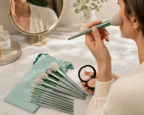 13-Piece Professional Makeup Brush Set for Face & Eyes