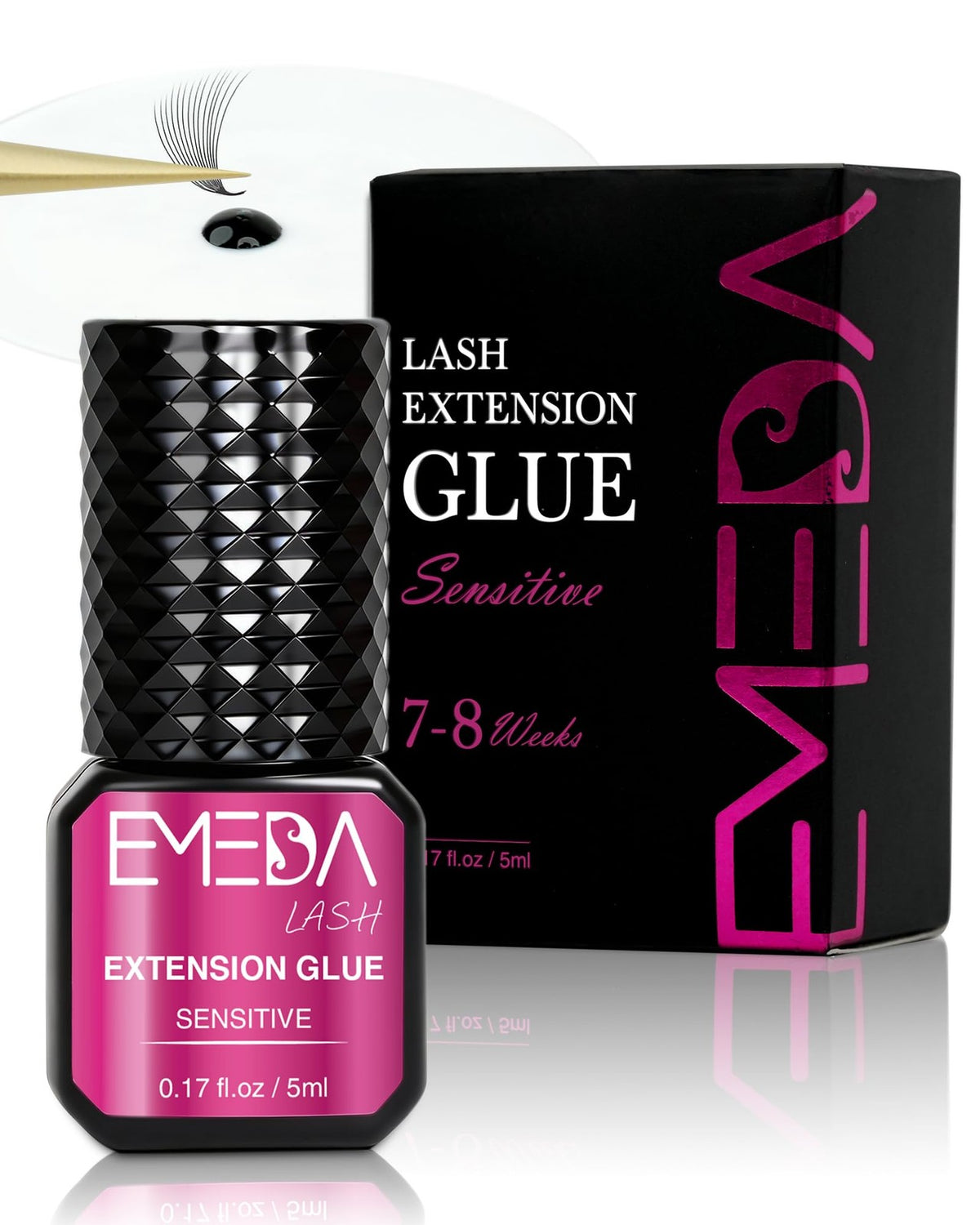 Eyelash Extension Glue - Sensitive, Extra Strong Hold, 8 Weeks, 1 Sec Dry