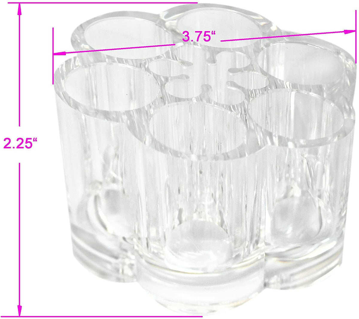 Acrylic Flower Makeup Brush Holder Organizer with 12 Slots, Clear Cosmetic Storage