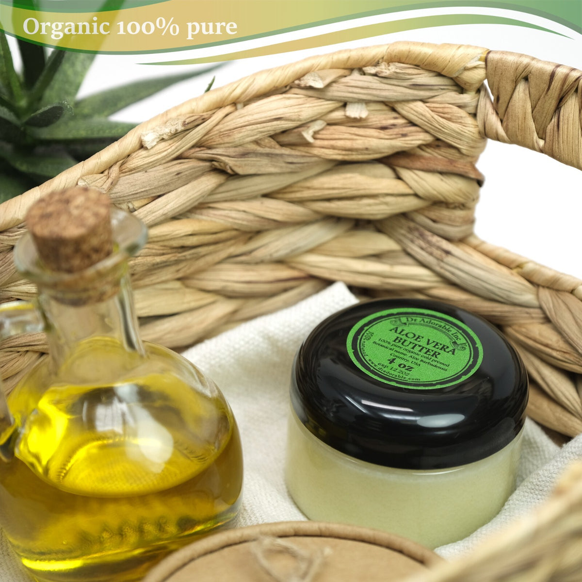 Organic Aloe Vera Butter - Cold Pressed, Multiple Sizes