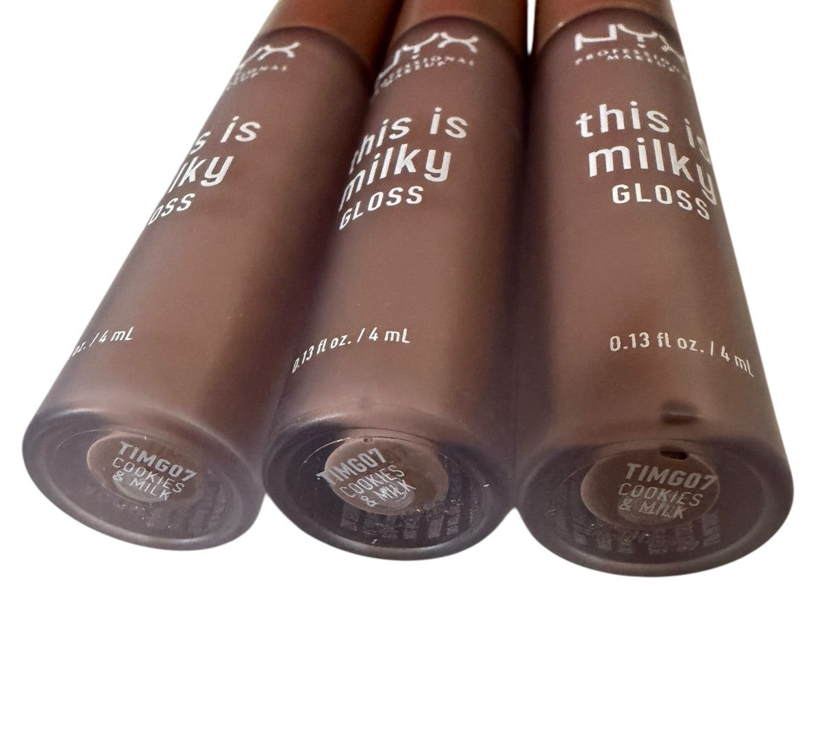 NYX Milky Lip Gloss Set - Cookies & Milk Nude Lip Shine - Pack of 3