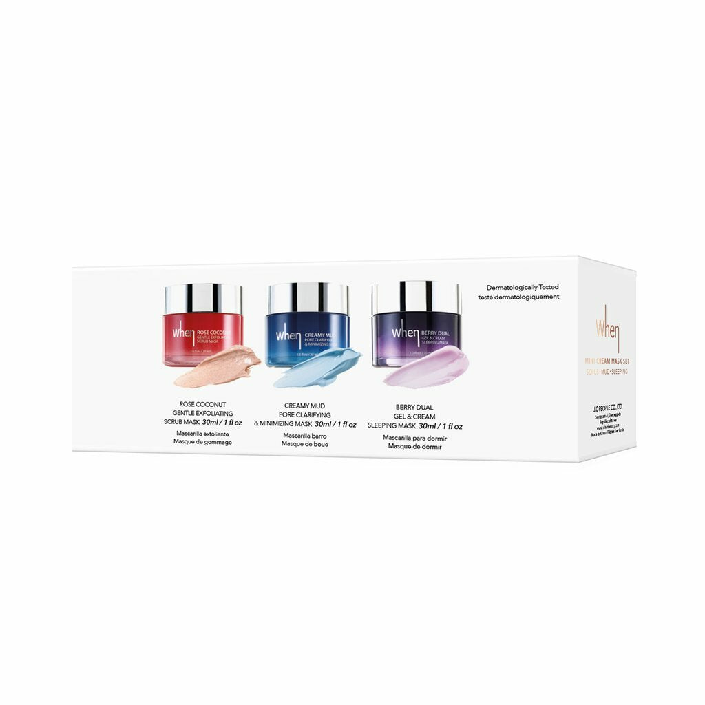 Mini Cream Mask Set - Hydrating, Pore Clarifying & Exfoliating Masks (3 x 1 oz.)