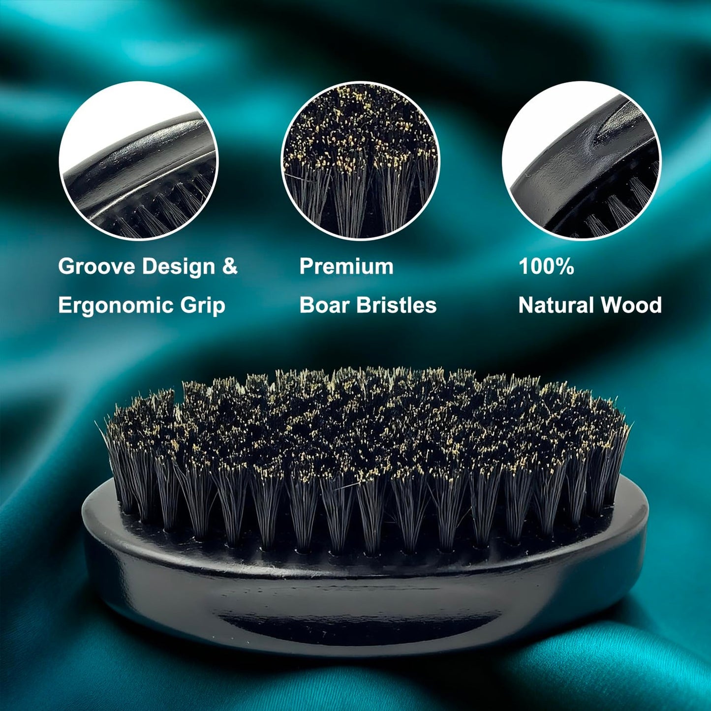 Natural Boar Bristle Beard Brush - 4.3 Inch Men’s Grooming Tool