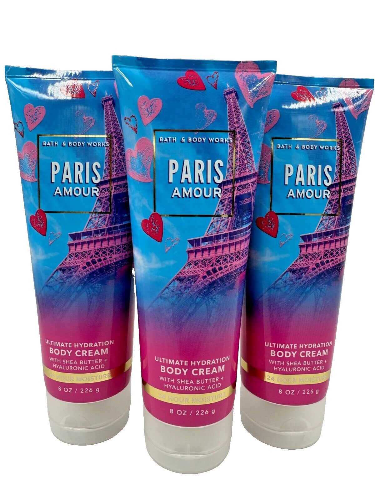 Bath & Body Works Paris Amour Body Cream Lotion 3-Pack 8 oz