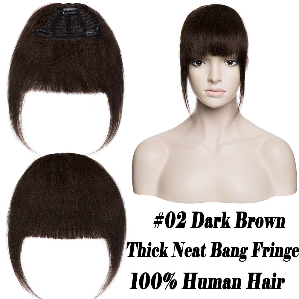Human Hair Clip-In Bangs Topper with Remy Hair for Natural Look