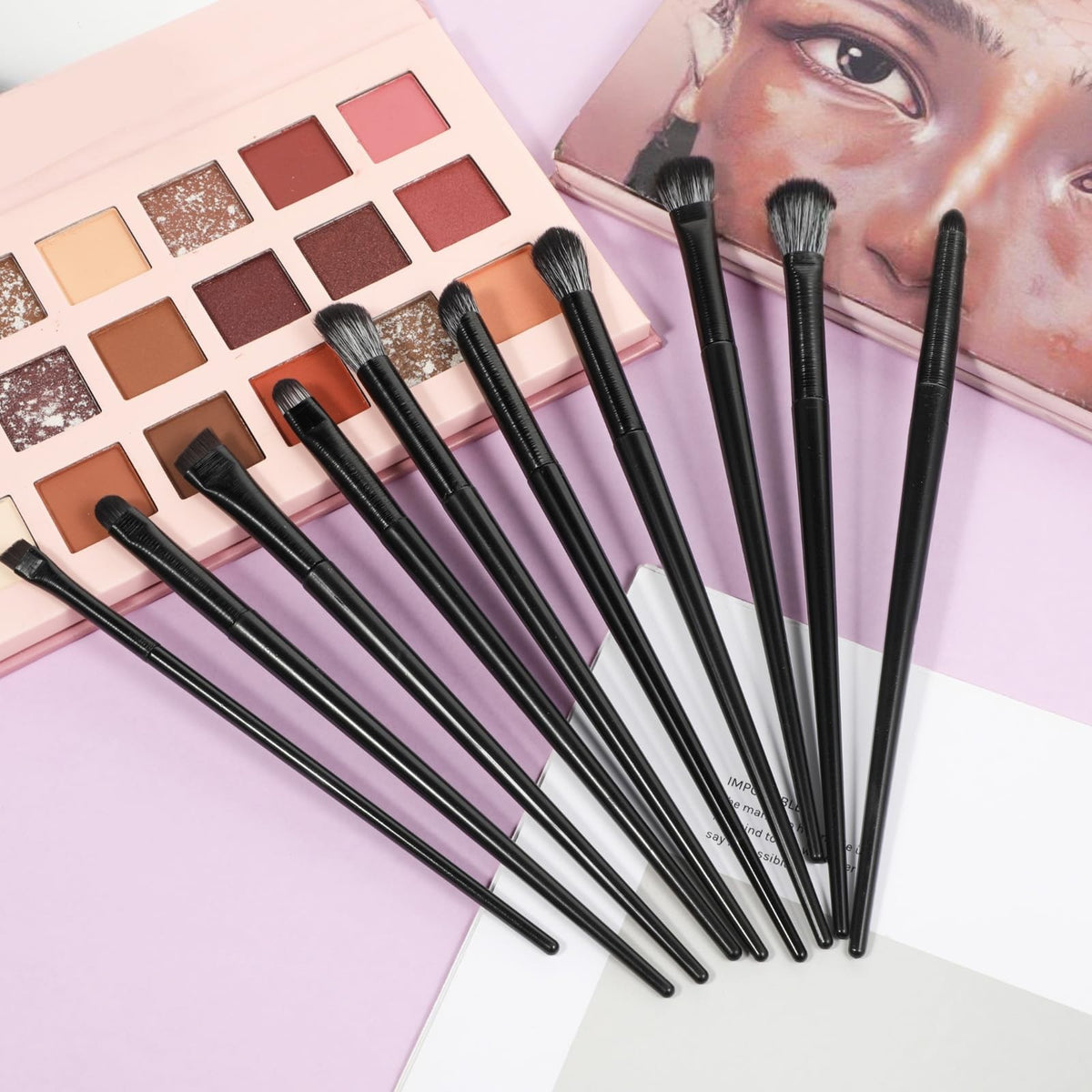 Premium Eye Makeup Brush Set with Eyeliner, Eyebrow & Blending Brushes