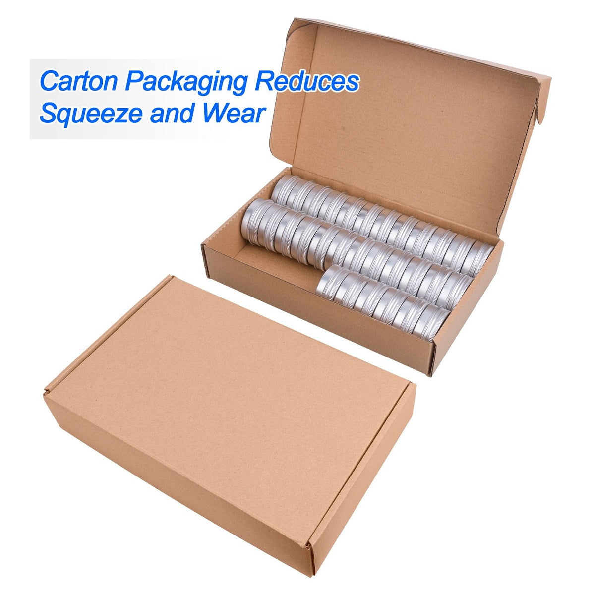 30 Pack Aluminum Lip Balm Containers - 1oz Round Screw Top Tin Cans