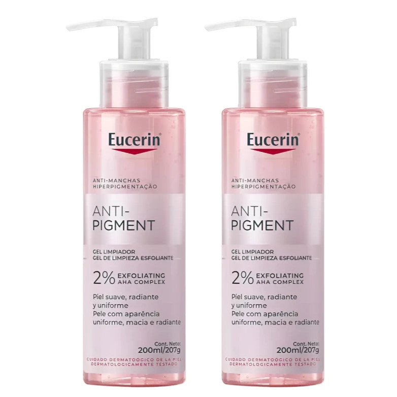 Eucerin Anti-Pigment Cleansing Gel for Dark Spots & Uneven Skin Tone 200ml 2 Pack