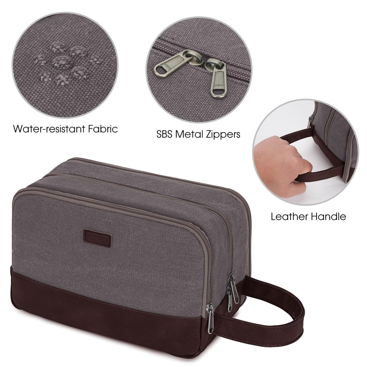 Large Travel Toiletry Bag Men Water Resistant Hanging Dopp Kit with Wet Dry Compartments