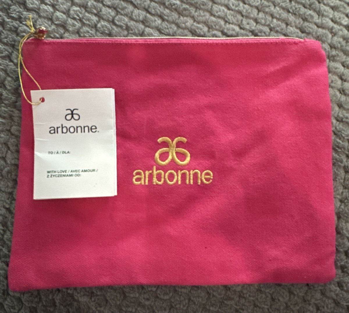 Pink Cosmetic Bag - Arbonne Hot Pink Makeup & Toiletry Organizer