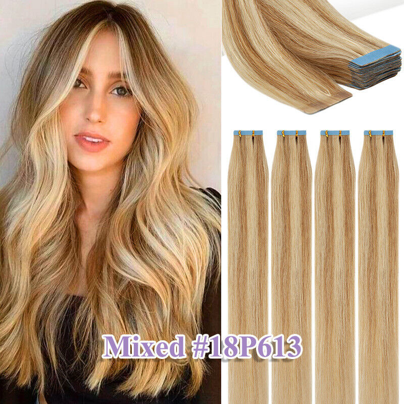 Remy Human Hair Tape-In Extensions 18-22 Inches - Thick & Natural Look