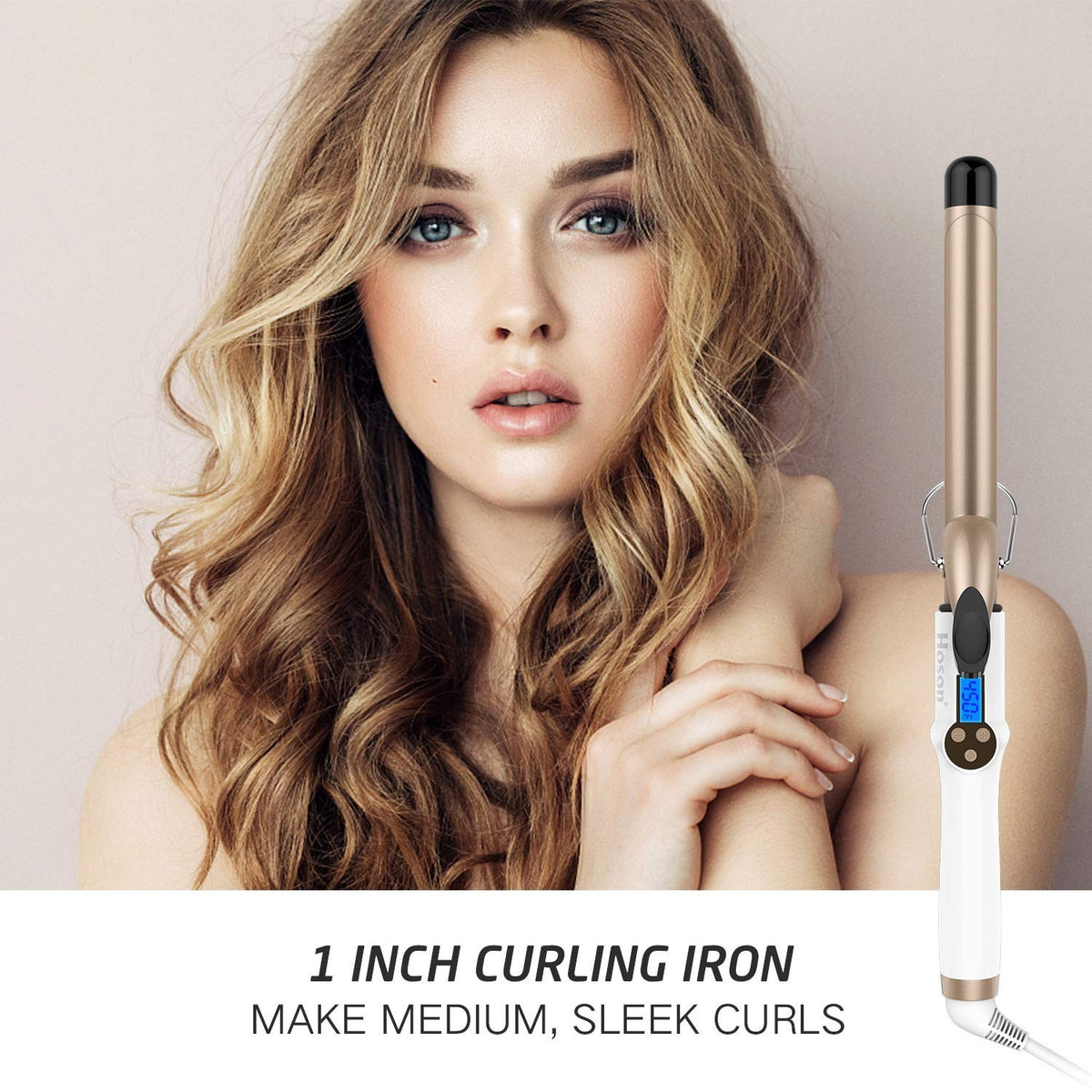 1 Inch Curling Iron with LCD Display & Auto Shut-Off - Hair Styling Tool