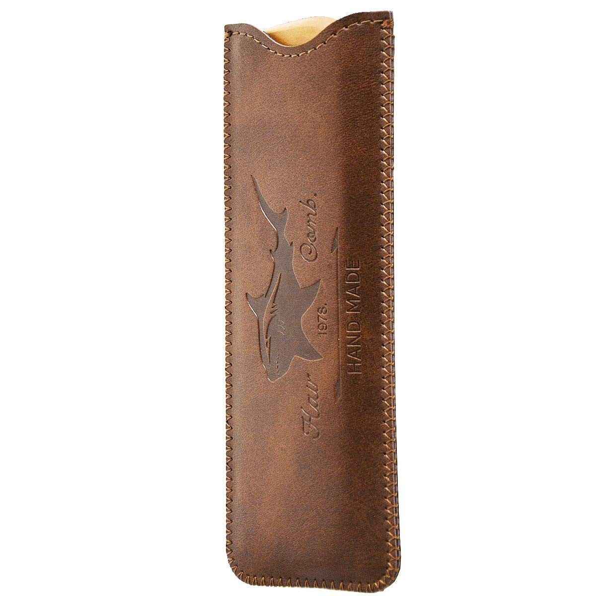 Wooden Hair Comb for Men with Leather Travel Case - Beard & Grooming Tool