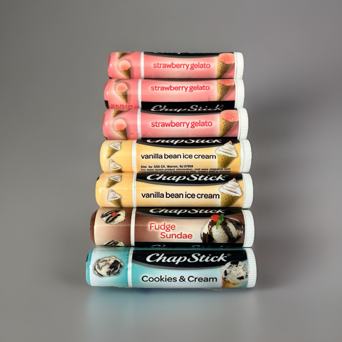 Limited Edition Ice Cream Flavored Lip Balm Set - 7 Tubes, Discontinued
