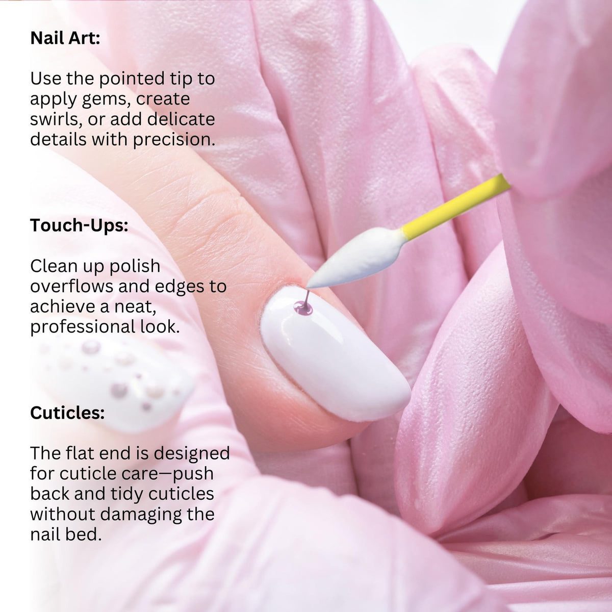 Nail Tips Cotton Swabs 120 Count Dual-Point Applicators for Manicure & Pedicure