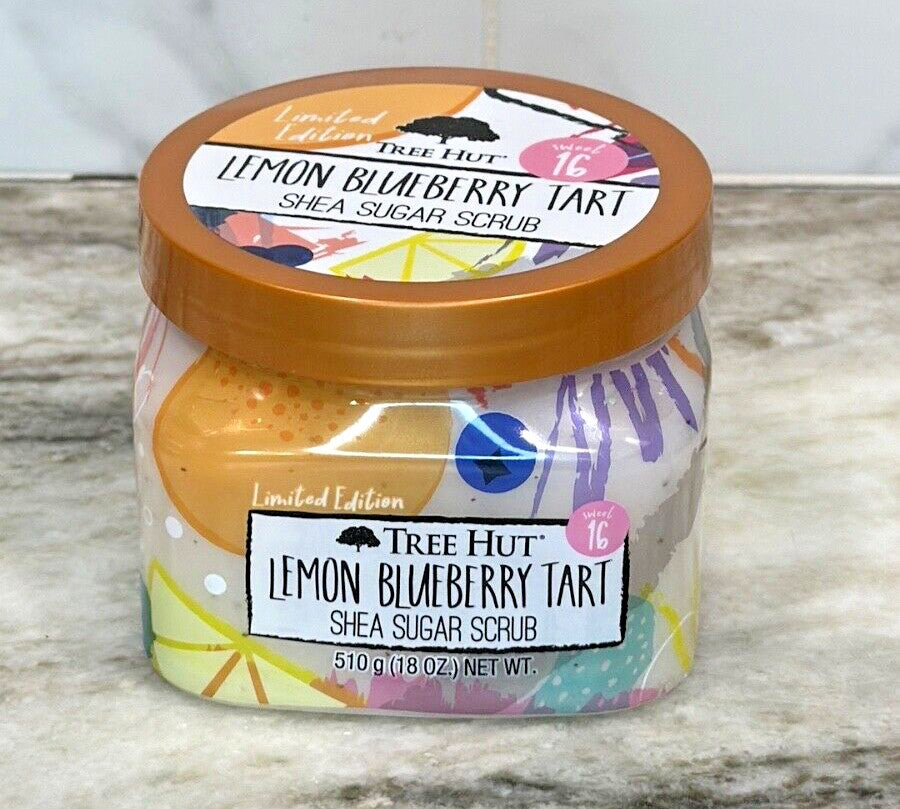 Tree Hut Lemon Blueberry Tart Sugar Scrub 18oz Exfoliating Body NEW