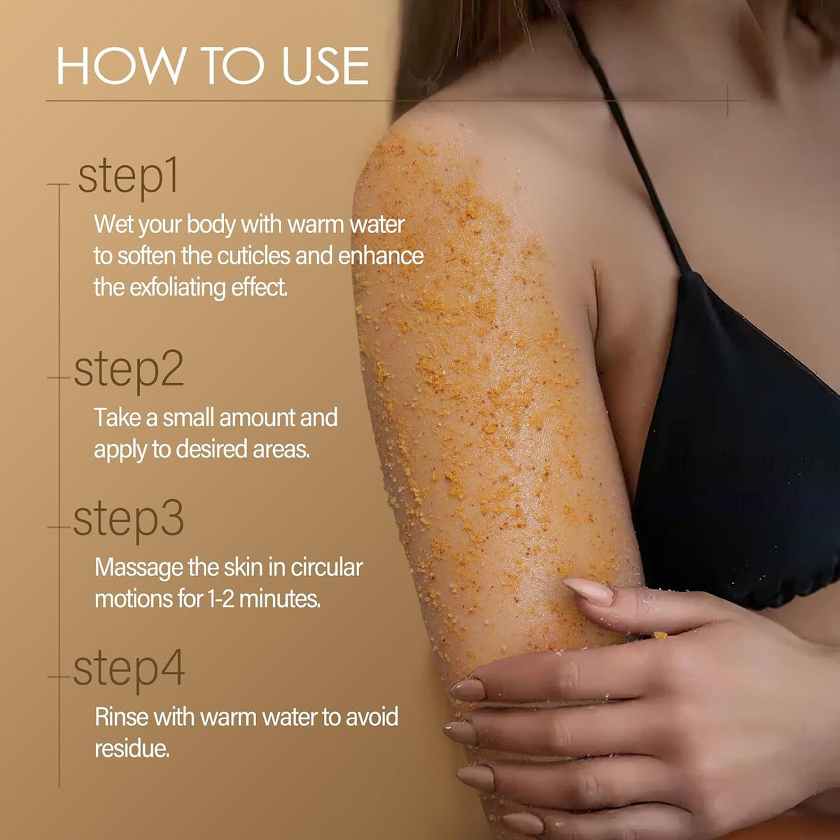 Turmeric Body Scrub Vitamin C Exfoliating Collagen Coconut Oil Dead
