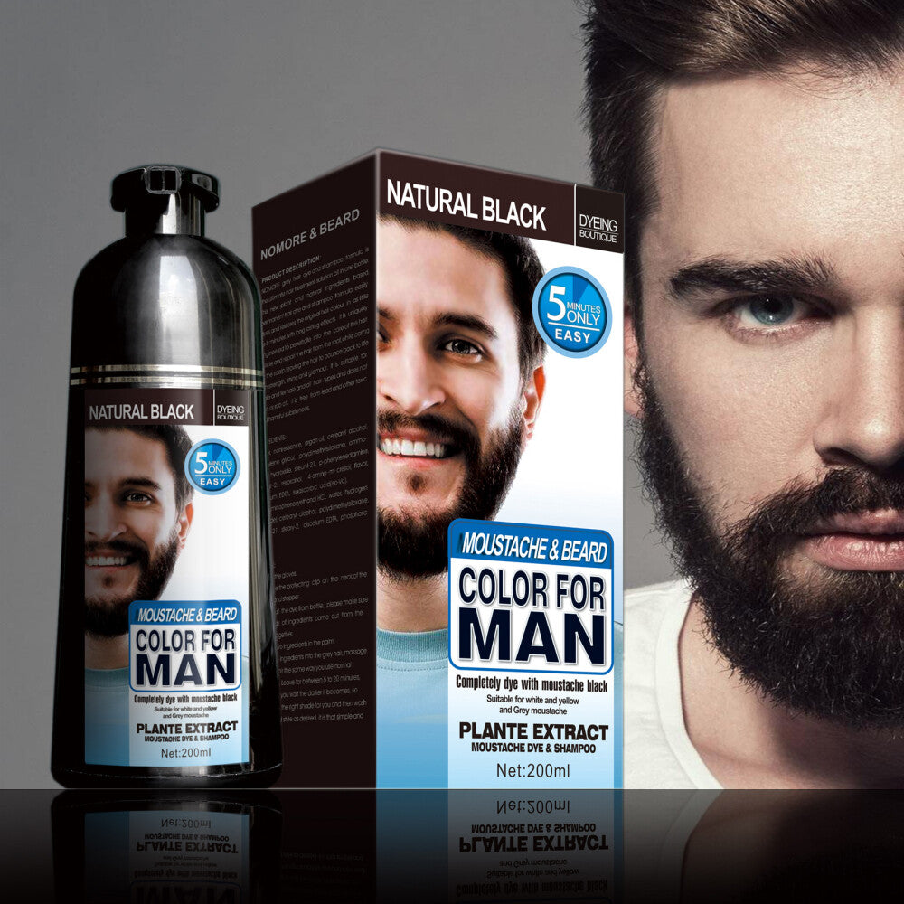 Black Beard Hair Color Dye Shampoo 200ml
