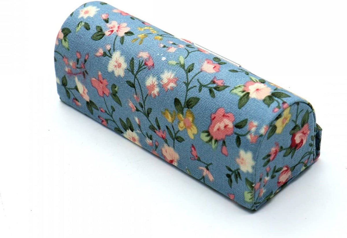 Ladies Floral Lipstick Case Holder with Mirror - Travel Cosmetic Organizer