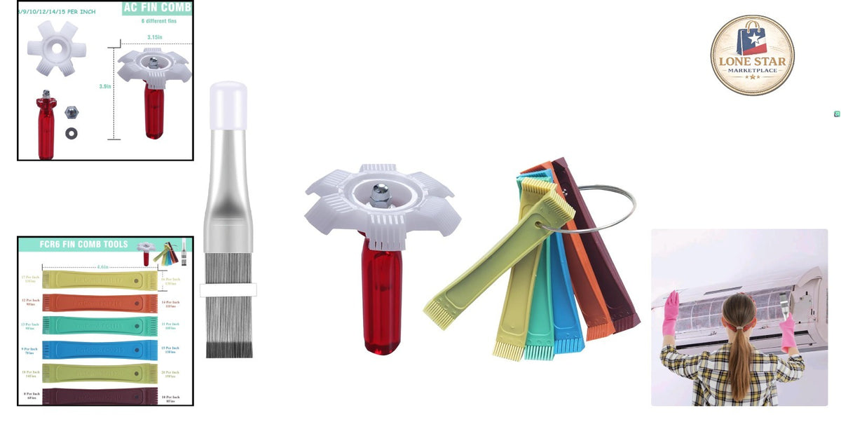 8-Piece Multicolor Air Conditioner Fin Comb Set for Cleaning & Maintenance