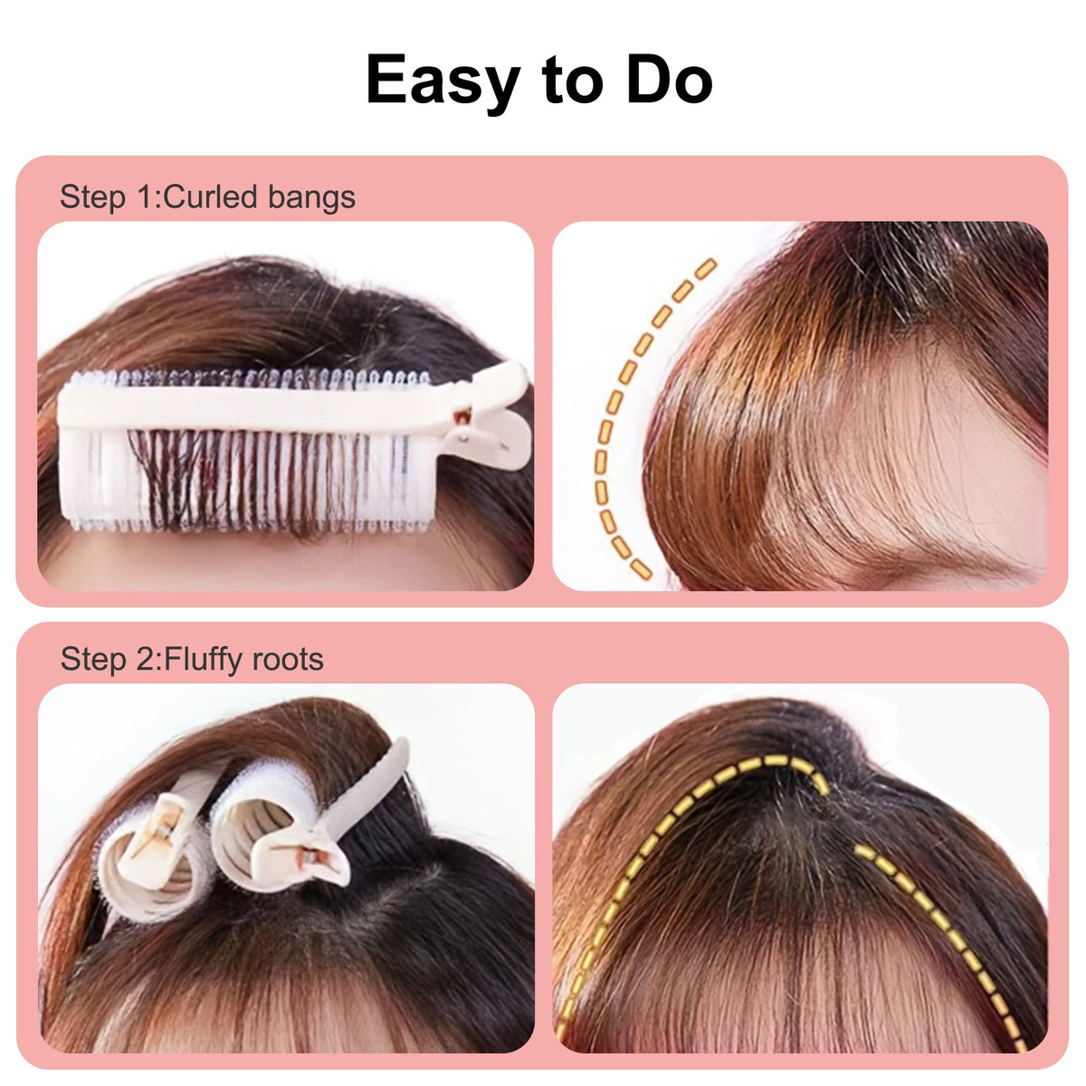 12PCS Small Heatless Curling Hair Rollers with Self-Grip Clips for All Hair Types