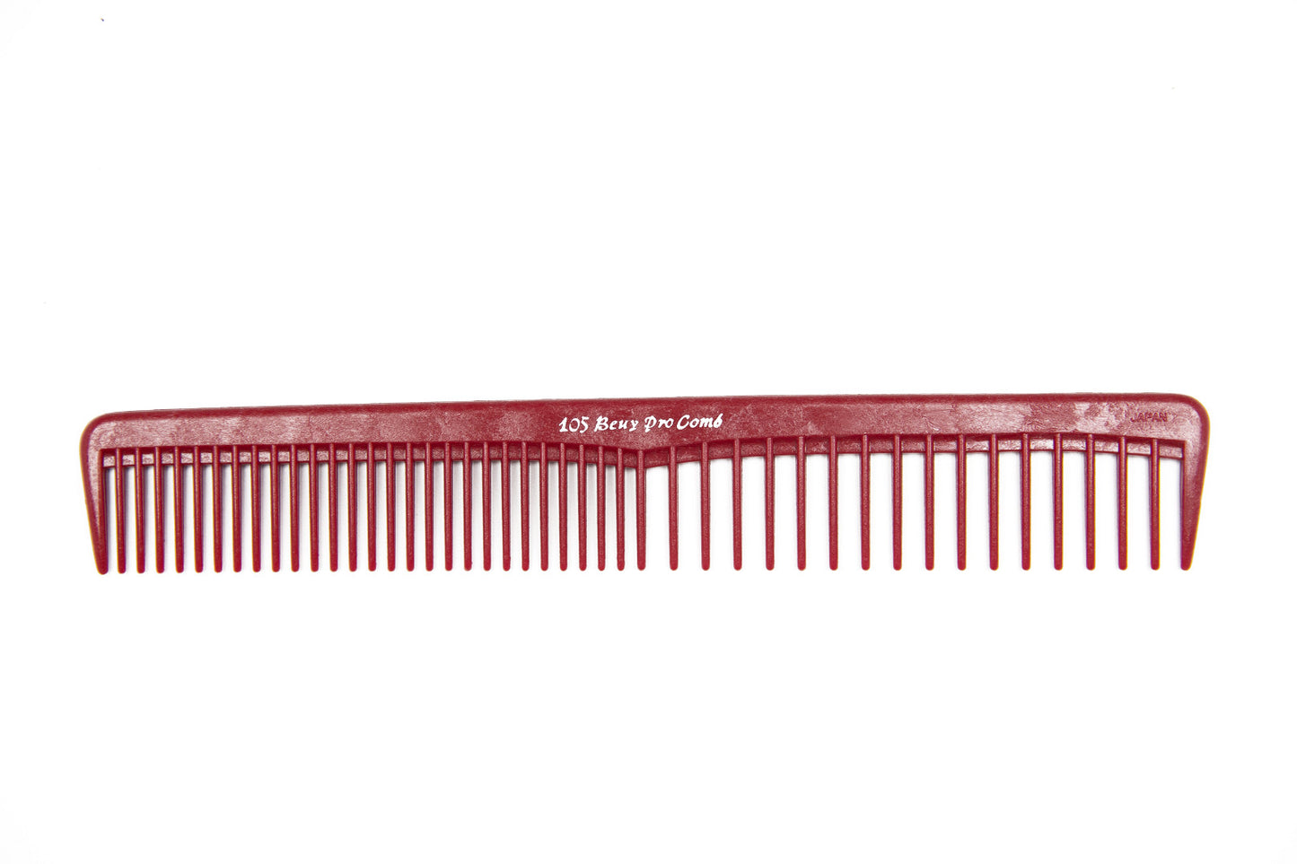 7-Inch Red Styling Comb - Professional Hair Tool Made in Japan