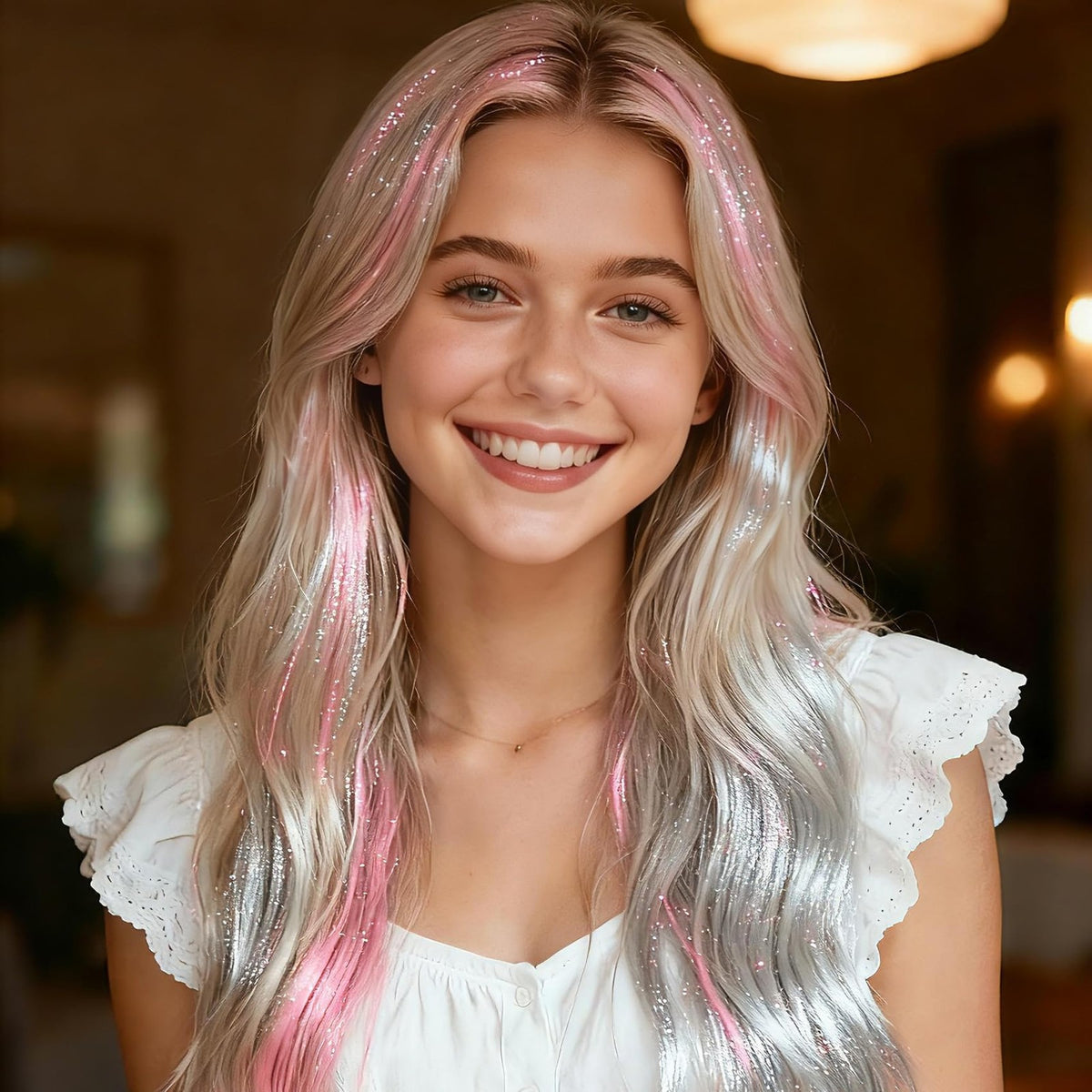 8400 STRANDS Hair Tinsel Kit for Girls, 24 Colors-8400