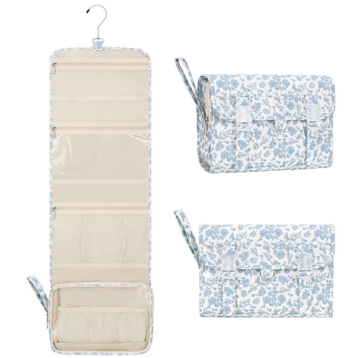 Water Resistant Hanging Toiletry Bag with 360 Degree Swivel Hook - Large Travel Organizer