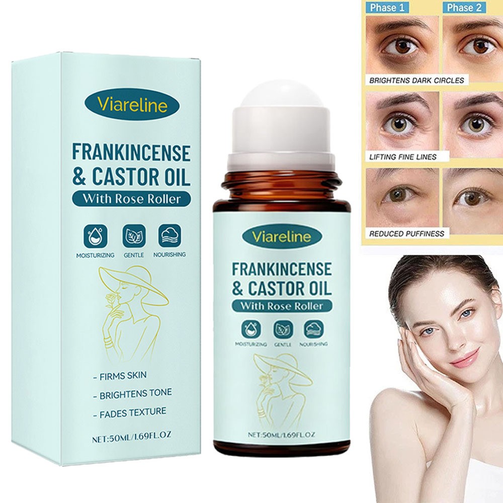 Frankincense Castor Oil Roll-On with Rose Quartz 50ml