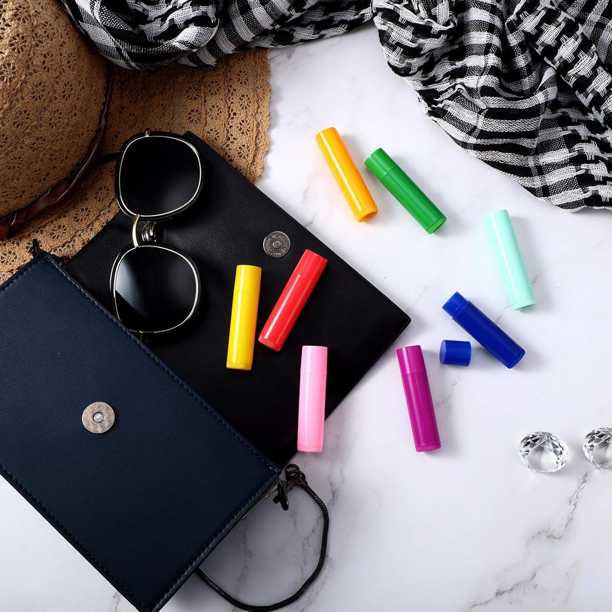 48pcs 5ml Refillable Lip Gloss Tubes with Rotating Caps - Bright Colors