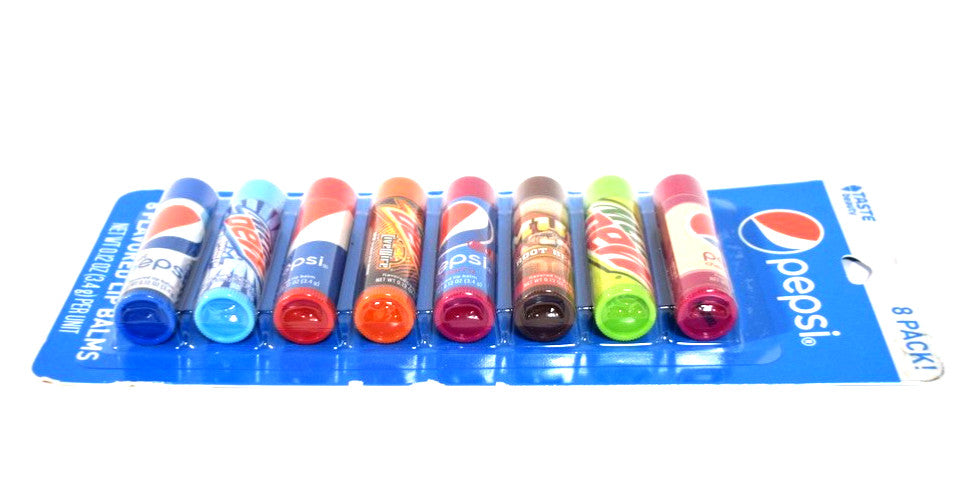 Lip Balm Set with Soda-Inspired Flavors - Hydrating & SPF 2, 8 Pack