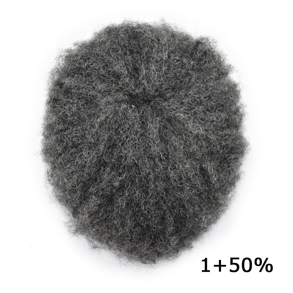 Men's Afro Curly Hair Units for Black Men - Thin Skin Toupee & Hairpieces
