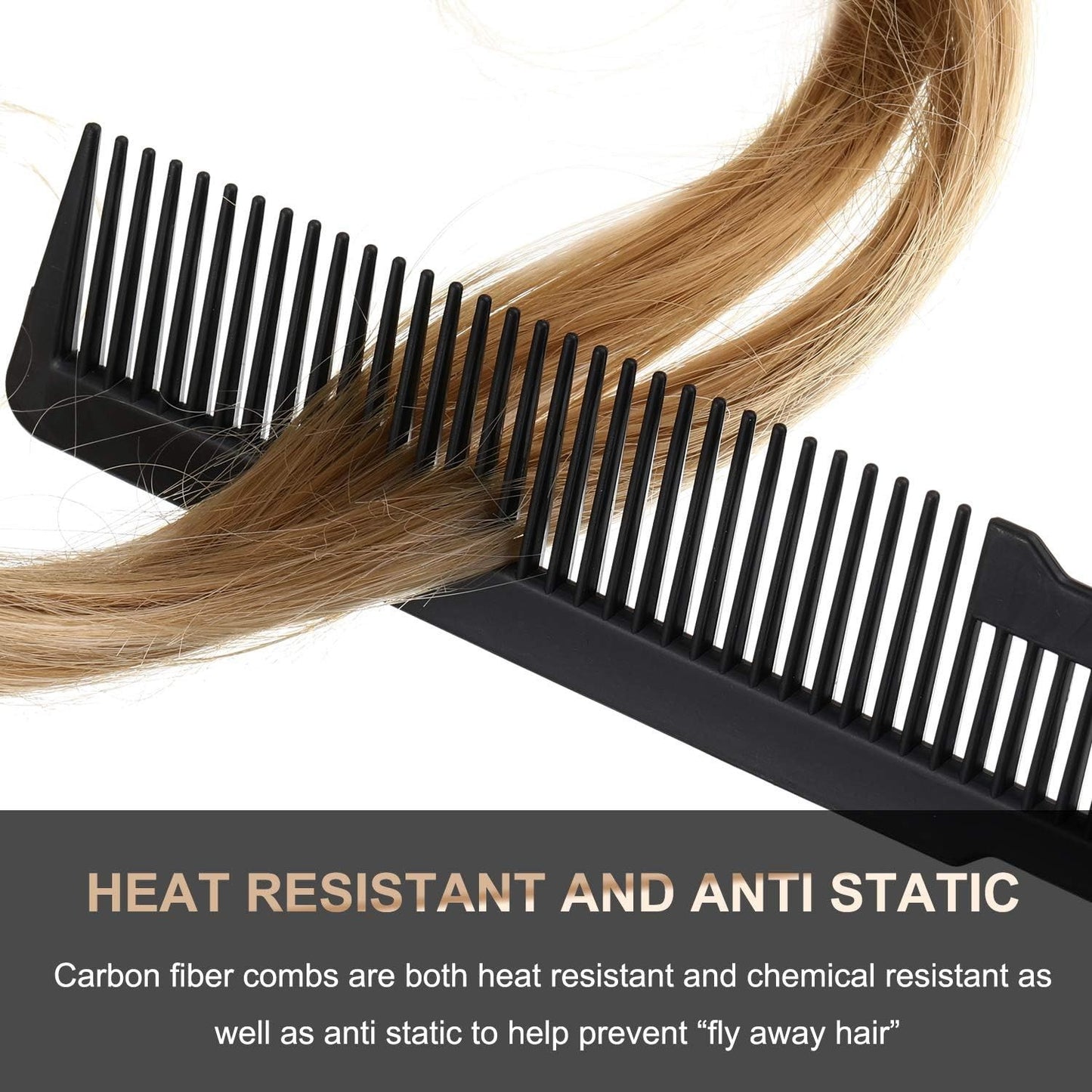 Professional Flat Top Hair Comb Set - Small Black Clipper Barber Combs
