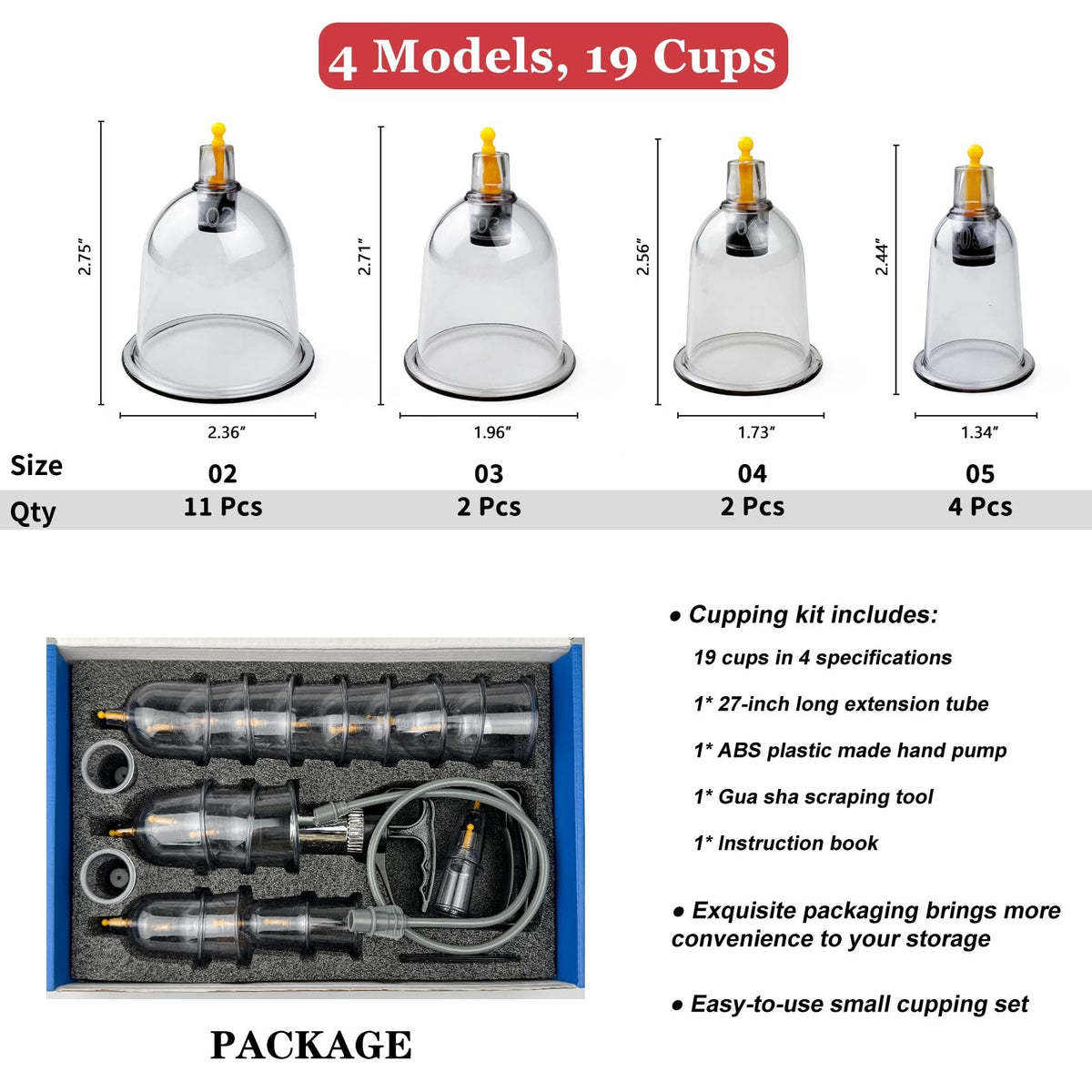 Cupping Therapy Set with 19 Cups for Massage & Muscle Relief - Blue
